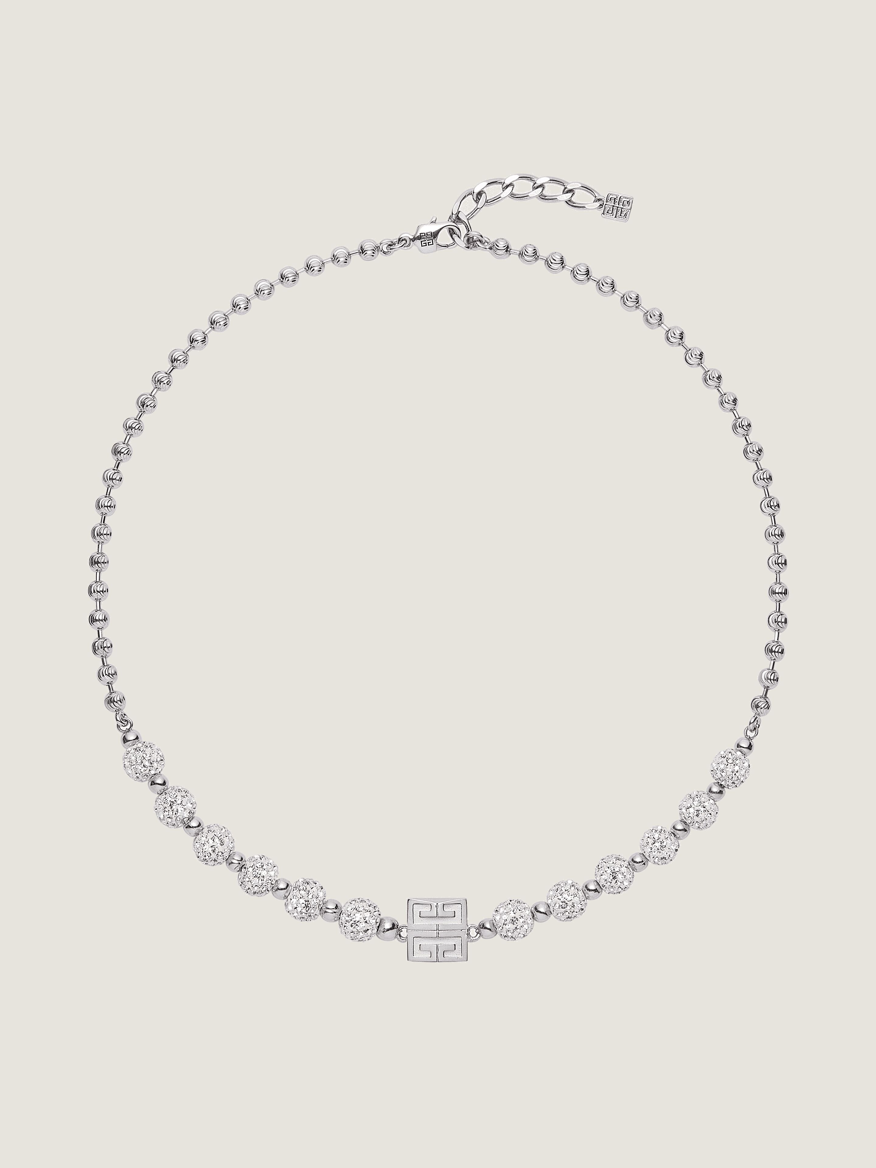 4G necklace in metal with crystals